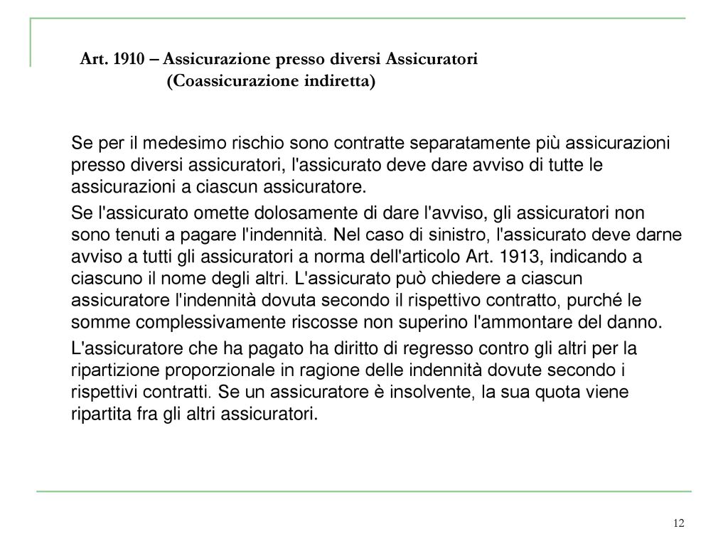 VALORE ASSICURATIVO E RIFERIMENTI AL CONTRATTO ASSICURATIVO PROPERTY